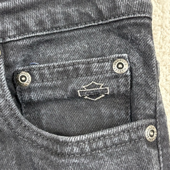 Vtg Harley Davidson Jeans Womens 14 Black Bootcut Genuine Motor Clothes 5 Pocket - Picture 3 of 15